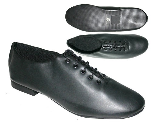 Black soft leather jazz - leather, shoes