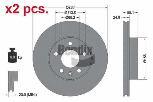 Pcs front brake disc rotos - pcs,