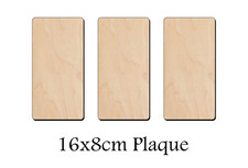 Wooden Rectangle Shape 16x8cm Craft Blank Birch Plywood Plaque Sign Pyrography