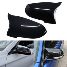 2x Gloss Black Wing Mirror Cover Cap For BMW 5 Series F10 F11 F18 Saloon 2014-16