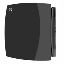 WINDY Black Square Bathroom Extractor Fan 4" Timer & Humidity Sensor