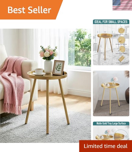 Elegant round gold side table - elegant,