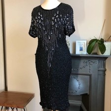 Vintage Silk Black Sequin