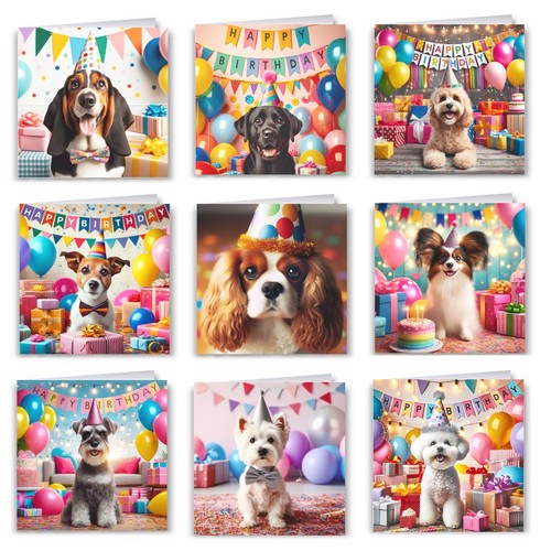 Dog birthday cards party - cards,