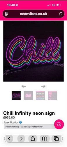 Chill neon sign - custom, made