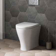 Back To Wall Toilet BTW WC Pan Soft Close Seat Concealed Cistern Furniture Unit