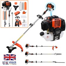 52CC 5 in1 Hedge Trimmer Multi Tool Petrol Strimmer Brush Cutter Garden Chainsaw