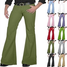Mens Retro Disco Flared Pants
