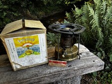 VINTAGE BRASS PRIMUS COOKING STOVE MADE IN SWEDEN TRADE  No. 5 BOXED PARAFFIN
