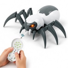 Remote Control RC Spider Robot Toy Dynamic Spray LED Light Eyes Music Sound Game