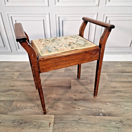Antique piano stool mahogany - antique,