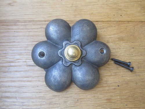 Cast iron door bell push - door,
