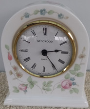 Wedgwood Bone China Rosehip Mantle Clock - Great Working Condition - New Battery