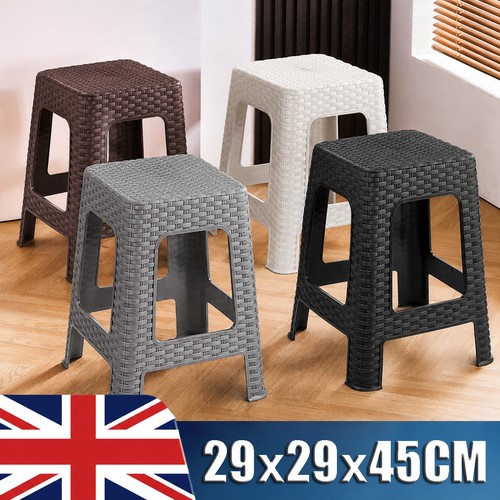 Plastic rattan step stool - plastic,