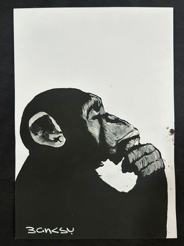 Banksy drawing and - and, painting