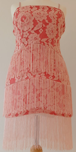 Small dress tassles lace peach - dress,