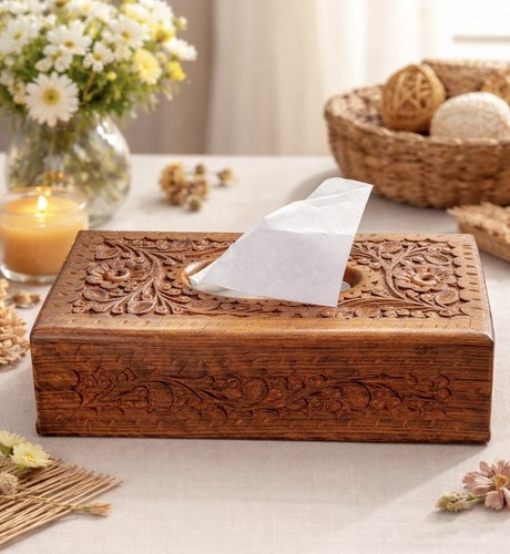 Handmade wooden tissue box - wooden,