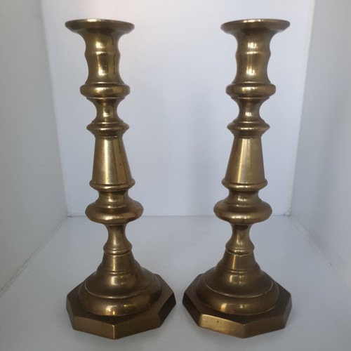 Matching pair brass candle - pair, of