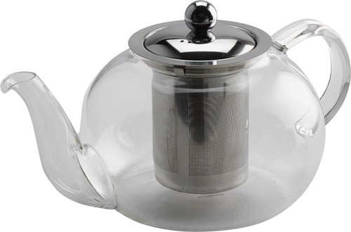 750ml glass teapot - teapot, leaf