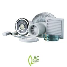 4" 100mm Bathroom Shower Extractor Fan With Timer & LED Light Kit