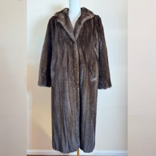 Vintage Brown Mink Fur Coat Wrubel & Kozin Full Length EUC SIZE 12