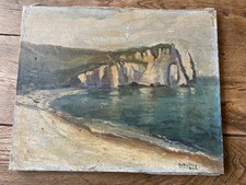 French Post Impressionist Oil Painting Seascape ‘Etretat’ Signed Andre Jean