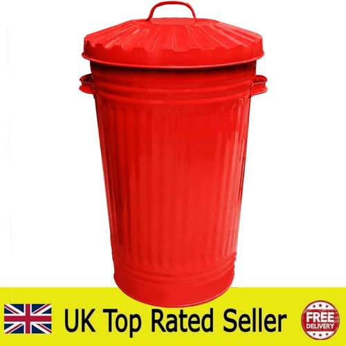 45l metal red bin waste - ,