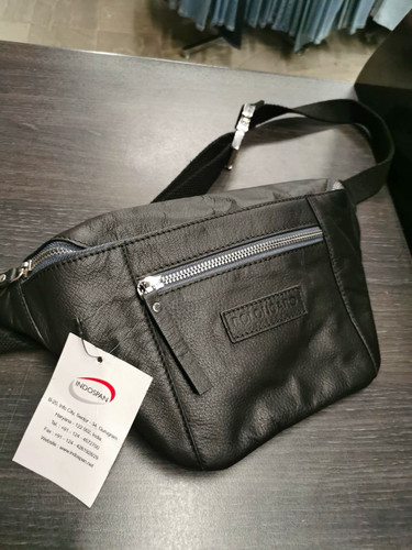 Indospan black leather bumbag - indospan,