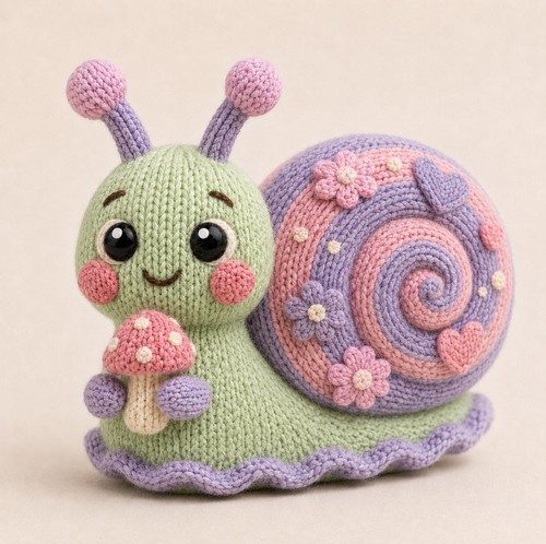 Pastel garden snail - garden, toy