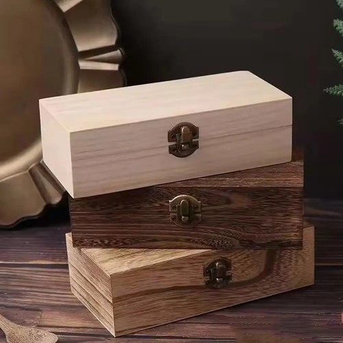 Rectangular wooden storage box - rectangular,