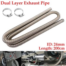 2M Dual-layer Heater Exhaust Pipe 24mm Stainless Steel For Webasto Eberspacher