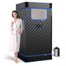 Costway Portable Steam Sauna Home Full Body Sauna Box w/3L Steam Generator