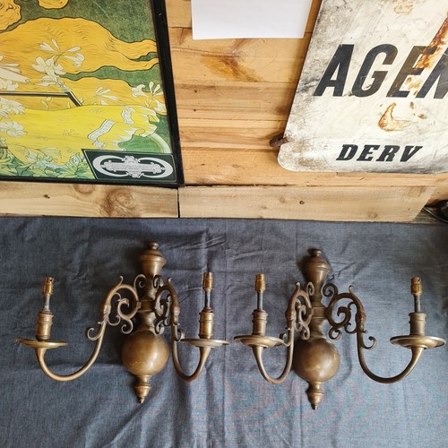 Pair brass dutch - pair, "dutch
