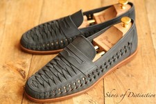 Russell & Bromley Blue Nubuck Woven Shoes Loafers Mens UK 9 US 10 EU 43