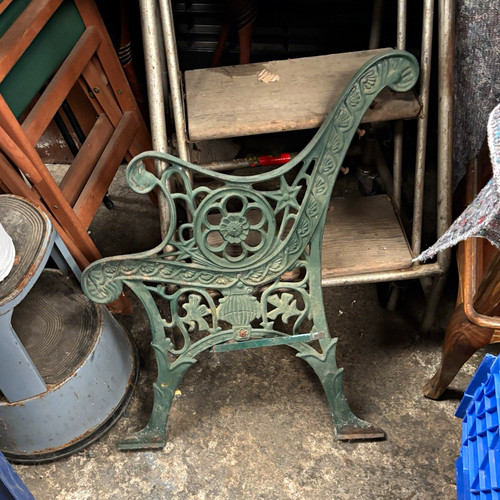 Pair green ornate metal garden - ornate,