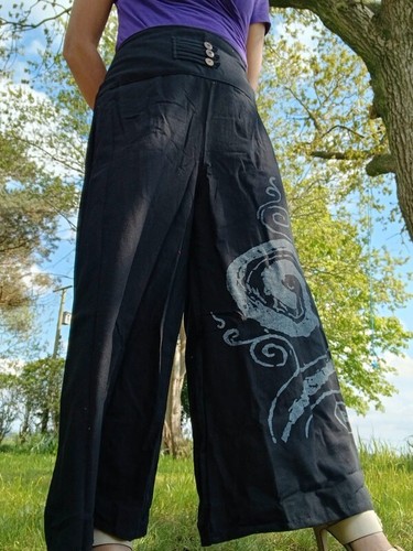 Black wide leg - black,