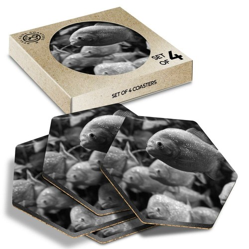 Hexagon coasters bw - -,