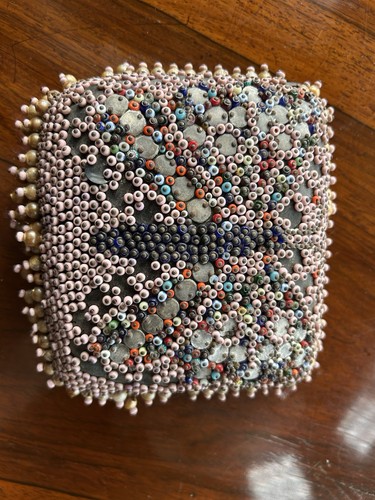 Antique handmade glass beaded - handmade,