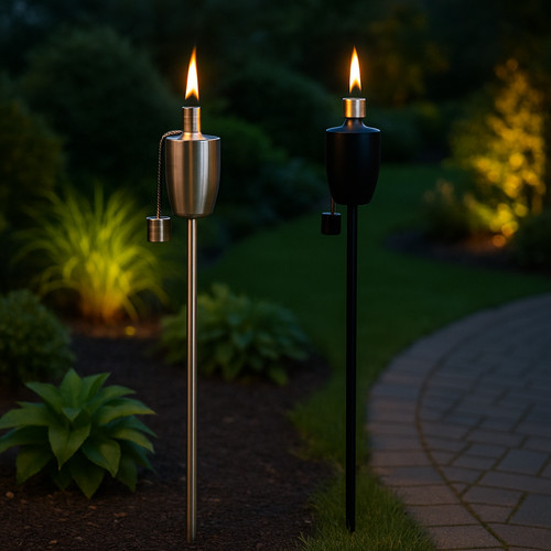 Metal garden torches tiki - garden,