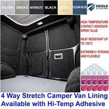 Camper Van Carpet Lining 4 Way Stretch VW T6 5 Transporter Caddy Transit + Glue