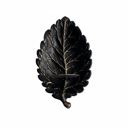 Metal foliage candle - metal, holder