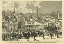 FUNERAL OF GAMBETTA AT PARIS FRANCE HORSE DRAWN HEARSE PASSAGE OF THE PROCESSION
