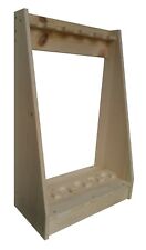 Traditional Pine Wooden 5 Place Vertical Locking Gun Rack Stand Rifle Storage 