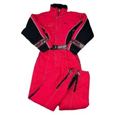 Vintage Nordica Ski Suit One Piece 90s Snow Hooded Retro Red Mens Large