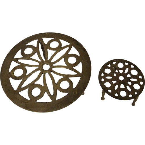 Vintage brass trivet set large - trivet,