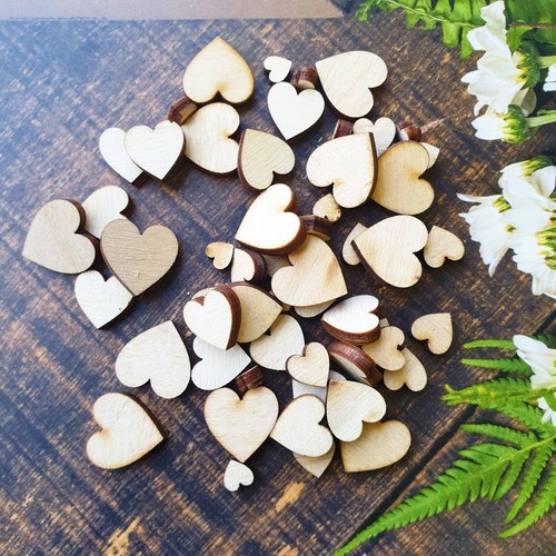 Wooden mixed hearts mini - 50+,