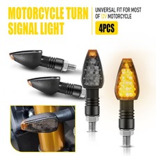 4x Chrome Motorcycle Bullet LED Turn Signal Light Amber Brake Blinker For Honda