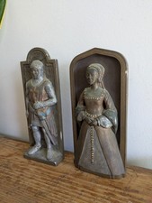 2x Vintage Marcus Designs Replica Tudor Knight Wall Plaque Anne Boleyn 3d Old 