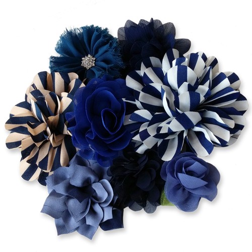 Navy royal blue fabric - blue,