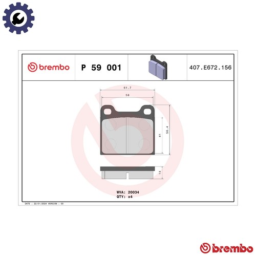 Brake pad set disc - disc, 59